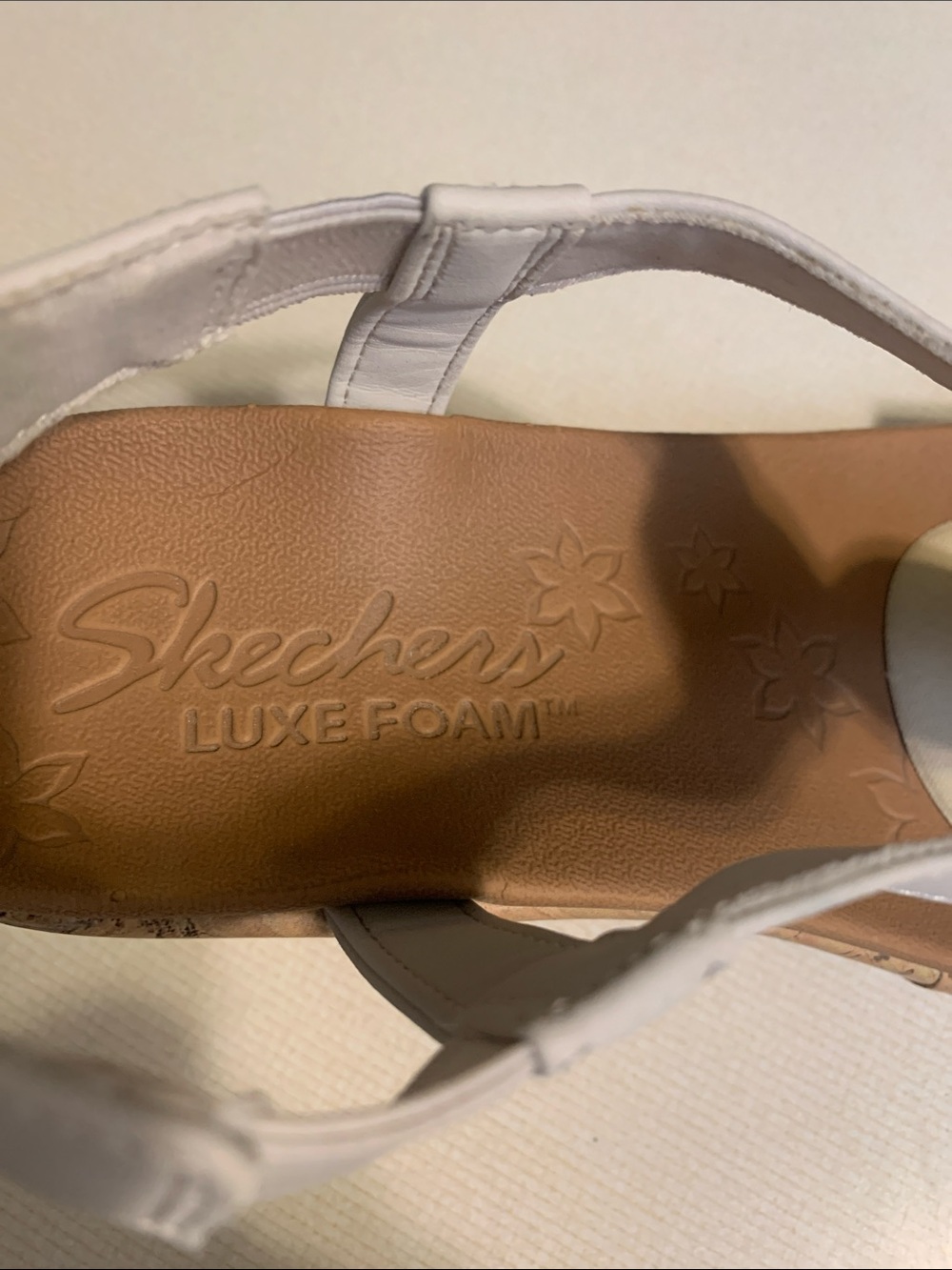 Skechers White Beaded T-Strap Sandals - Picture 5 of 8